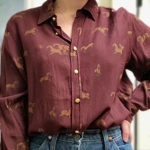 Vintage Ralph Lauren Button Up with Horse Pattern